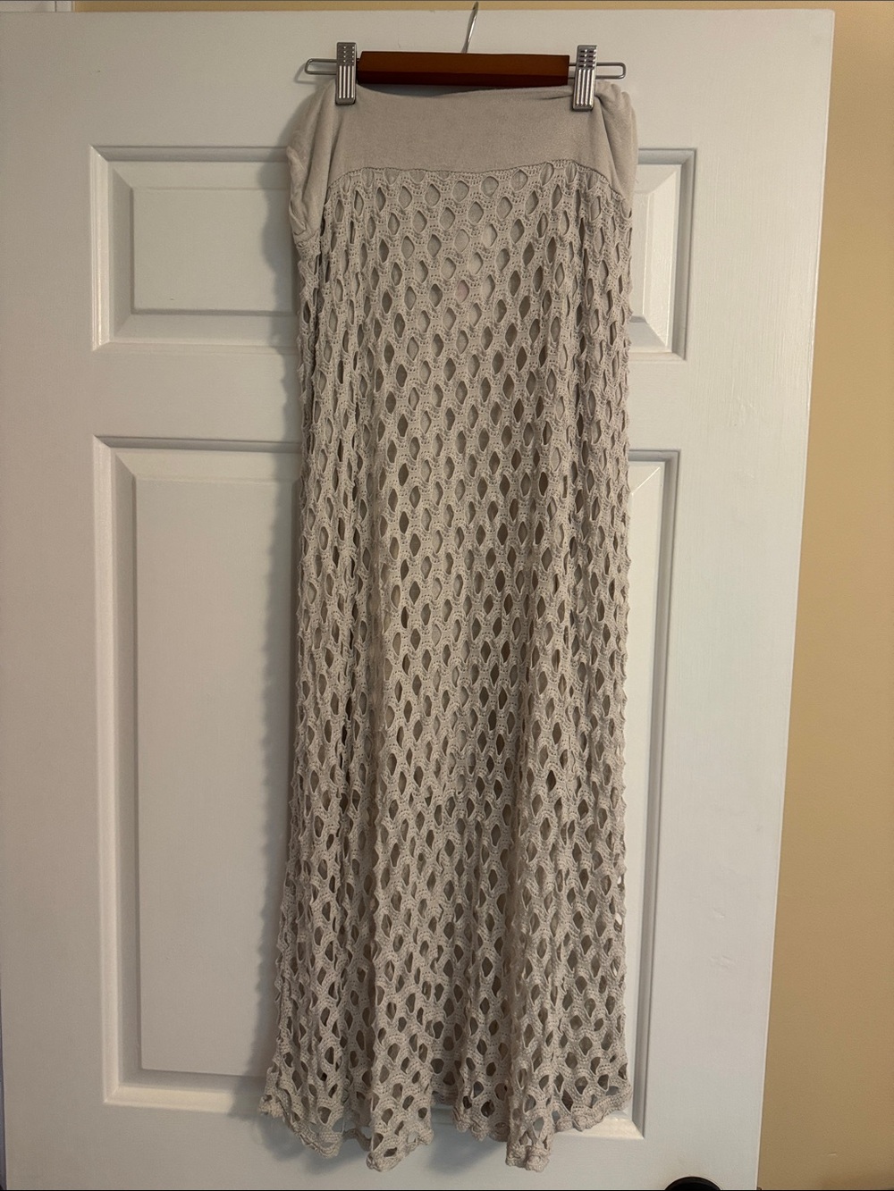 Beige Crochet Maxi Skirt - Lightweight Boho Style